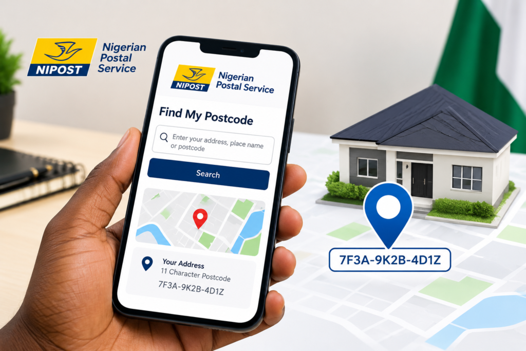 Nigeria Postcode Lookup Smartphone Illustration